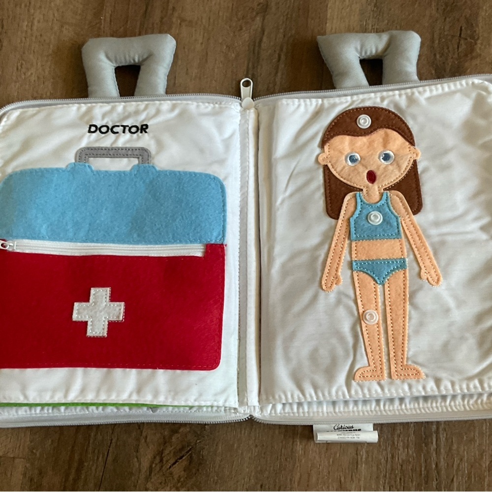 Quiet Book Fabric Busy Book for Toddlers 3 & up Airplane Toddler Travel Toys - Picture 7 of 16